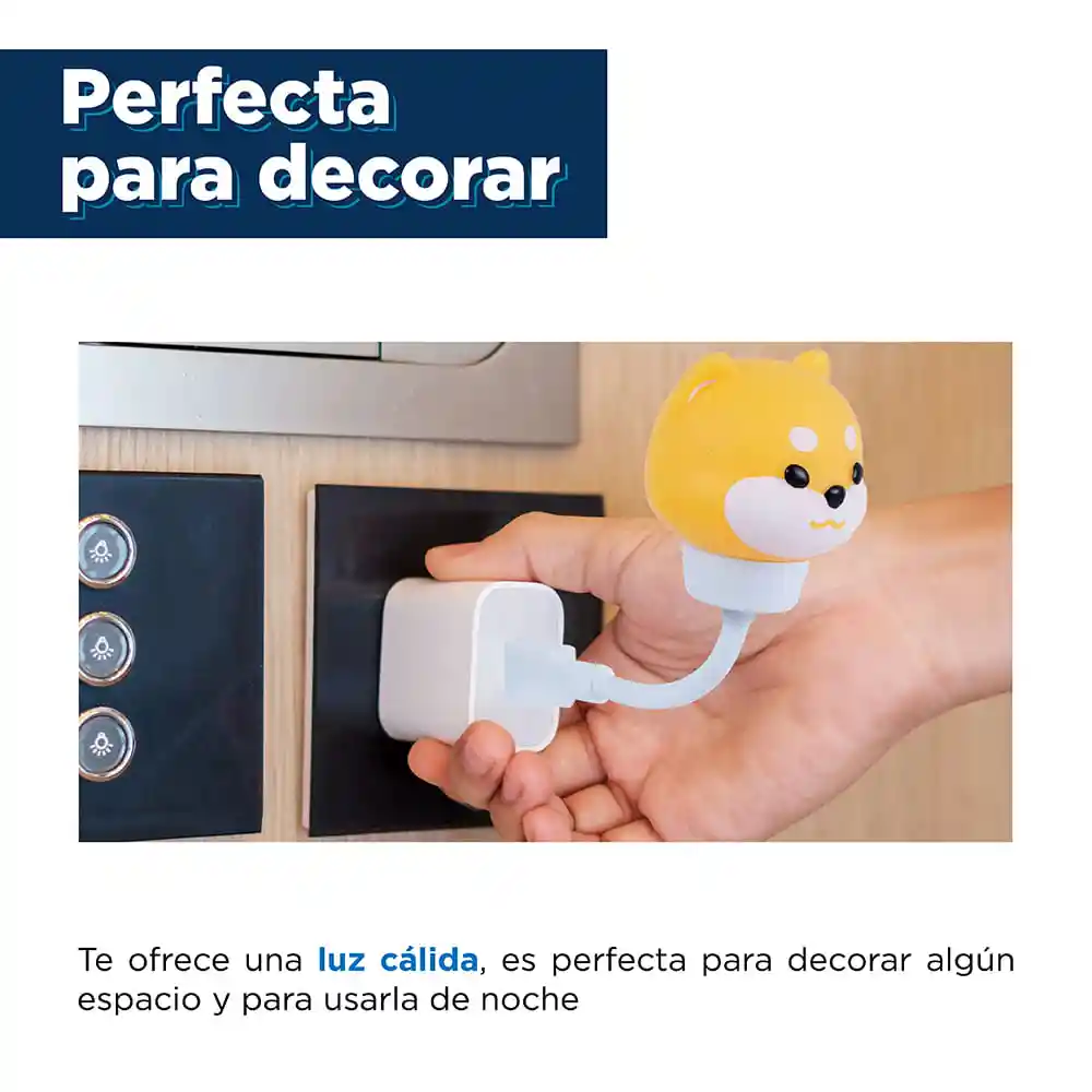 Luz Nocturna de Animales Lindos Usb Shiba Inu Miniso