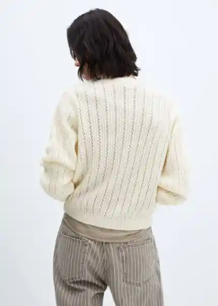 Jersey Piqueton Off White Talla XS Mujer Mango