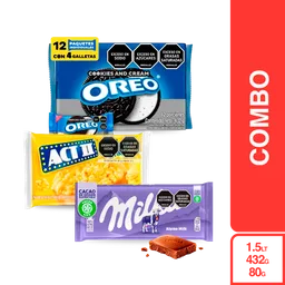 Combo Oreo Original + Milka + Act II Palomitas