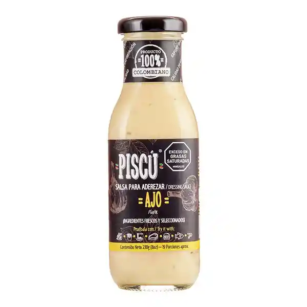 Piscú Salsa de Ajo Cremoso Gourmet