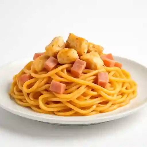 Spaguettis Pollo Jamón
