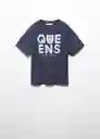 Camiseta Queens Navy Talla 10 Niños Mango