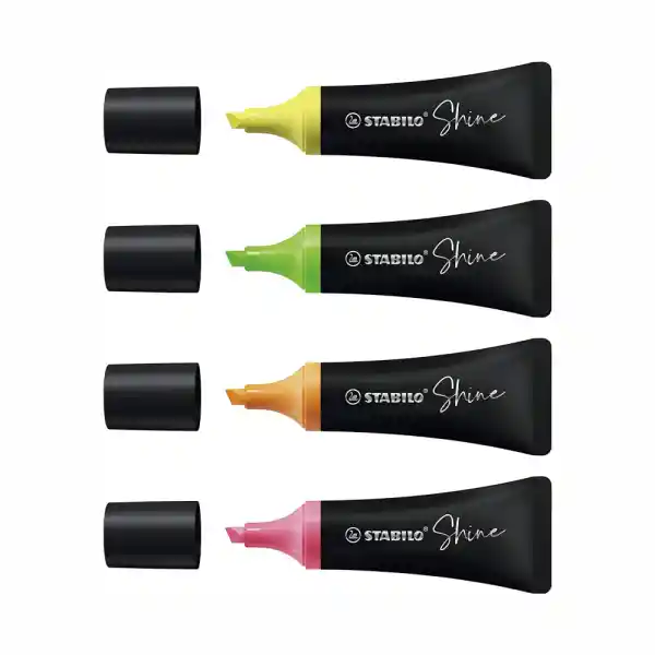 Stabilo Resaltador Shine Estuche 4 Colores Neón