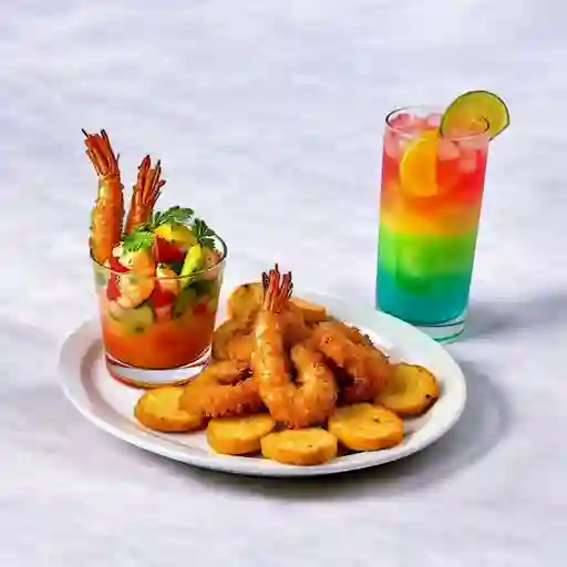 Camarones Apanados Coctel Bebida