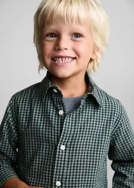Camisa Polb Verde Talla 72 Niños Mango