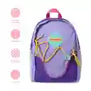 Maleta Escolar Serie Snoopy Colorful Vintage Morado Miniso