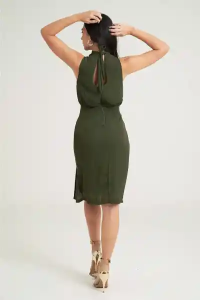 Vestido Kenna Color Verde Militar Talla XS Ragged