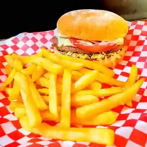 Hamburguesa clásica y papa