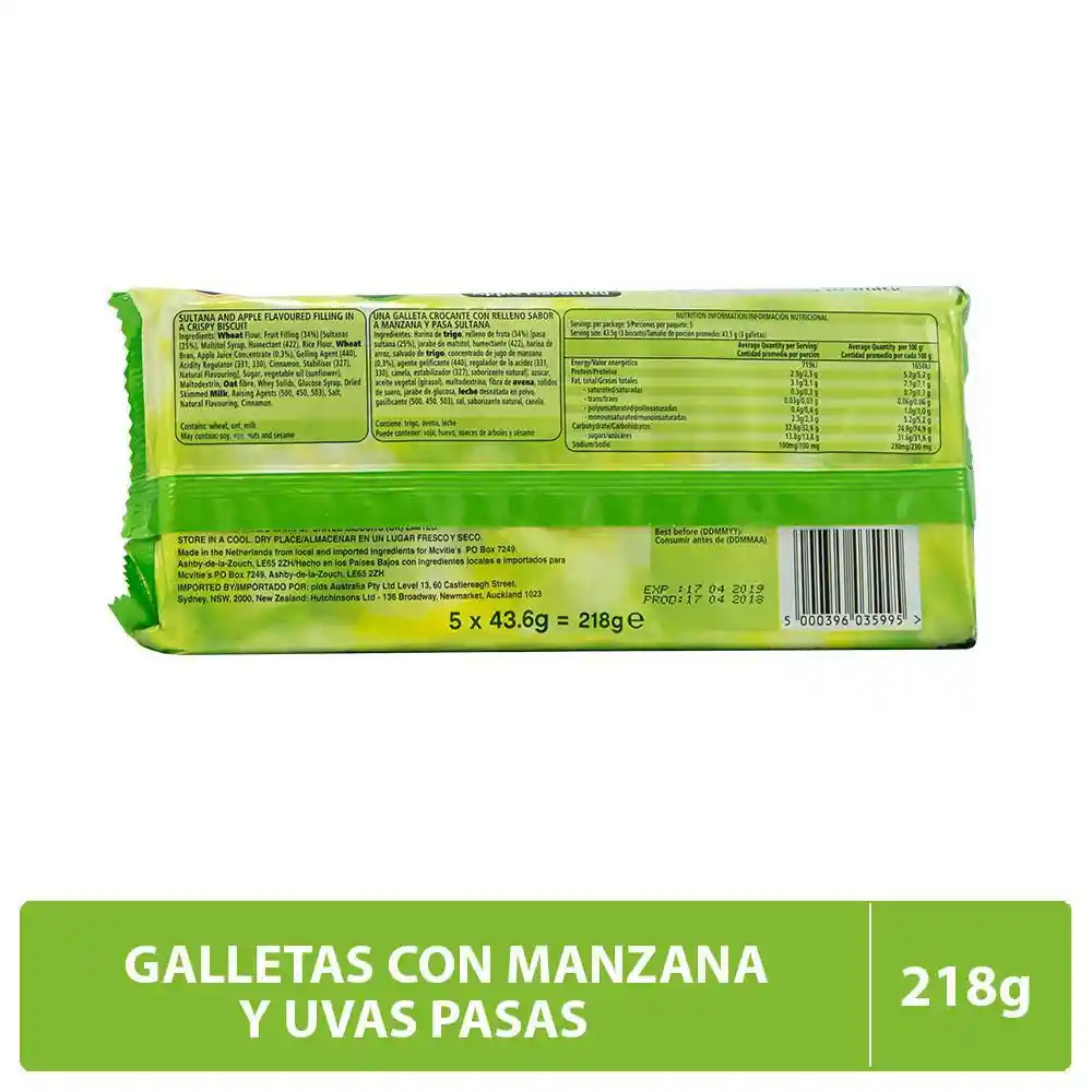 Go Ahead Galletas Crispy Slices Sabor a Manzana Verde