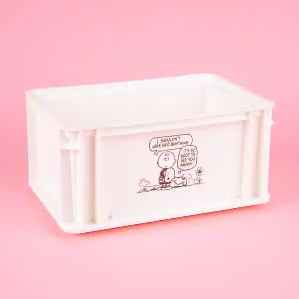 Organizador Grande Apilable Sin Tapa Serie Snoopy Blanco Miniso