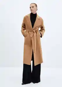 Abrigo Batin Camel Talla 24 Mujer Mango