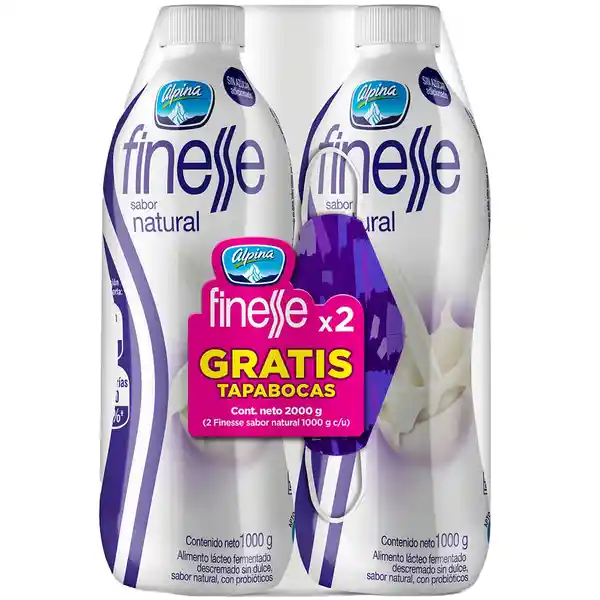 Yogurt Finesse Natural Gratis Tapabocas