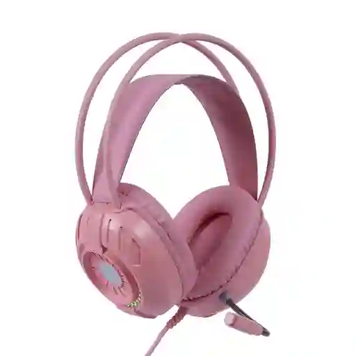 Audífonos de Diadema Rosa Con Luces Rosa Egm T 21051 Miniso