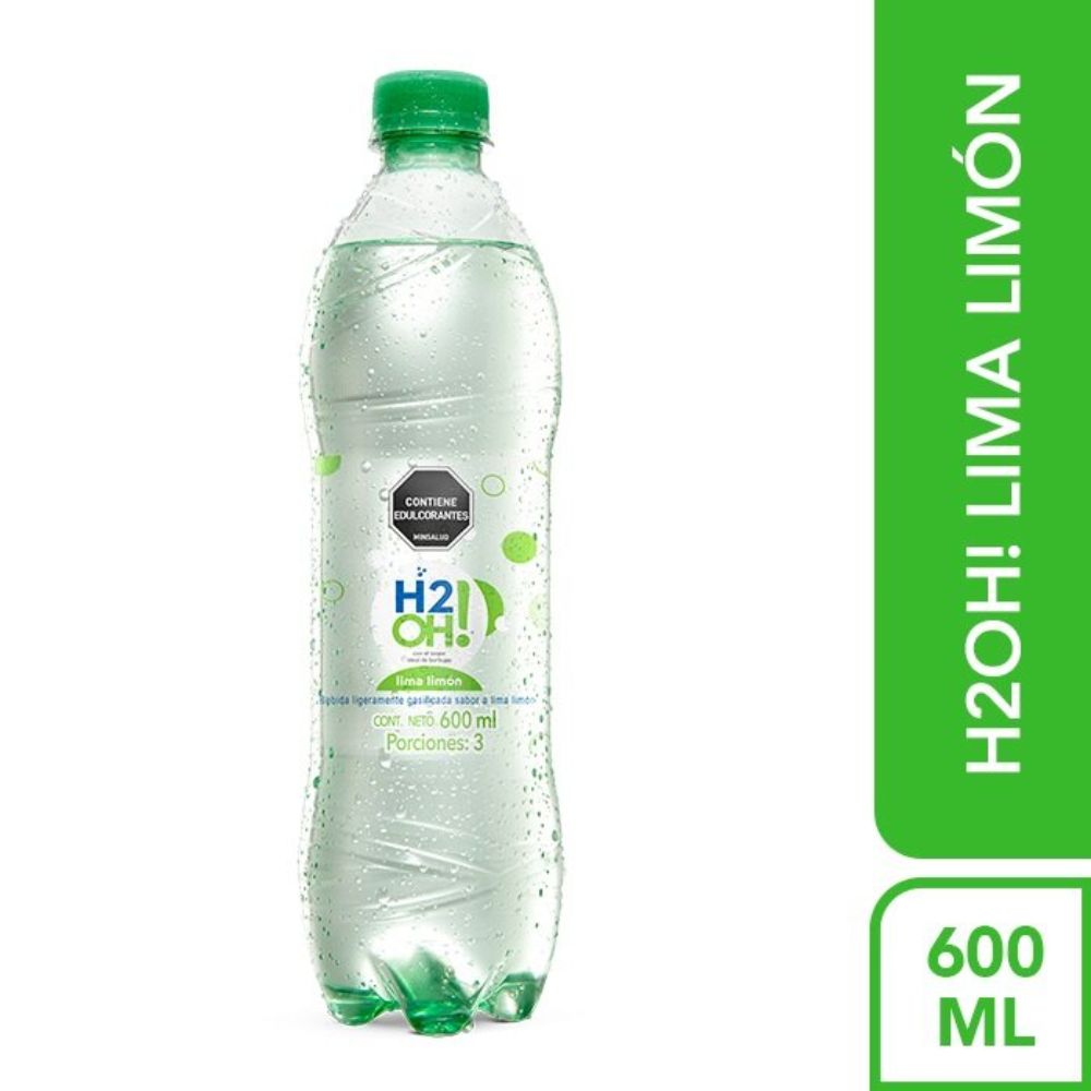 Agua Saborizada H2Oh Con Gas Lima Limón 600 ml