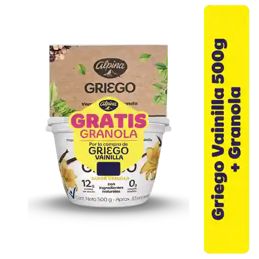 Alpina Yogurt Griego Vainilla + Granola Coco 2 Und