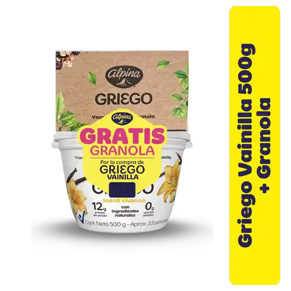 Alpina Yogurt Griego Vainilla + Granola Coco 2 Und