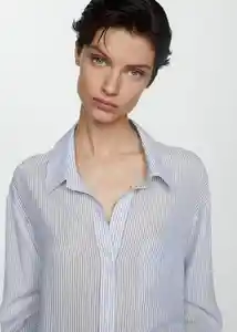 Camisa Zaro Celeste Talla M Mujer Mango