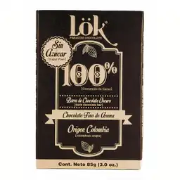 Lok Barra de Chocolate Oscuro 100 % Cacao