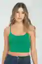 Crop Top Tiras Malibu Color Verde Pasto Talla S Ragged