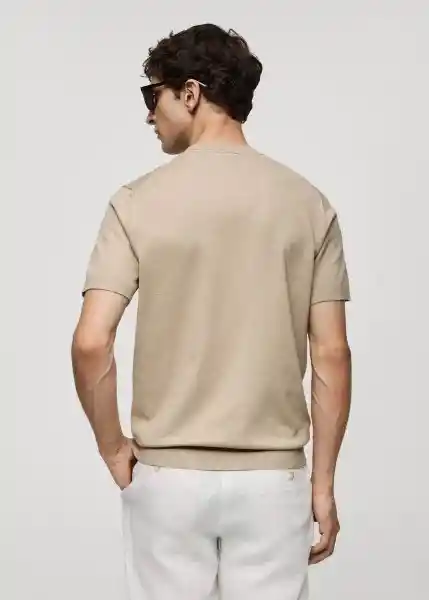 Camiseta Tricot Arraona Beige Talla L Hombre Mango