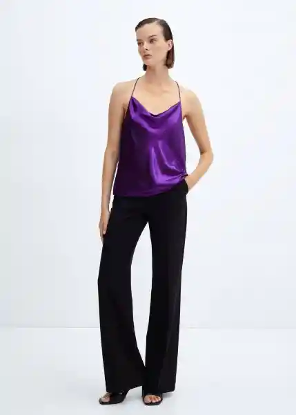 Top Nina Morado Talla M Mujer Mango