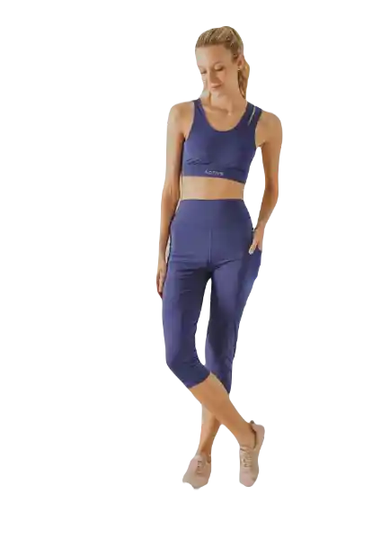 Leggings Capri Azul Talla M