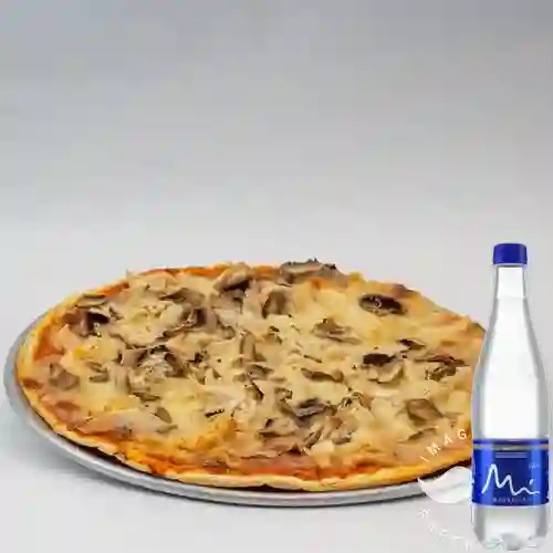 Pizza Pollo Champiñón +Agua Manantial Mineral 600ml