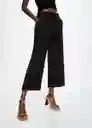 Pantalón Dorado Negro Talla 26 Mujer Mango