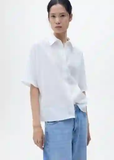 Camisa Pai Off White Talla XS Mujer Mango