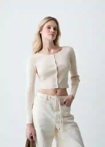 Tejido Mujer Crudo Vainilla Claro Talla S 483G055 Naf Naf