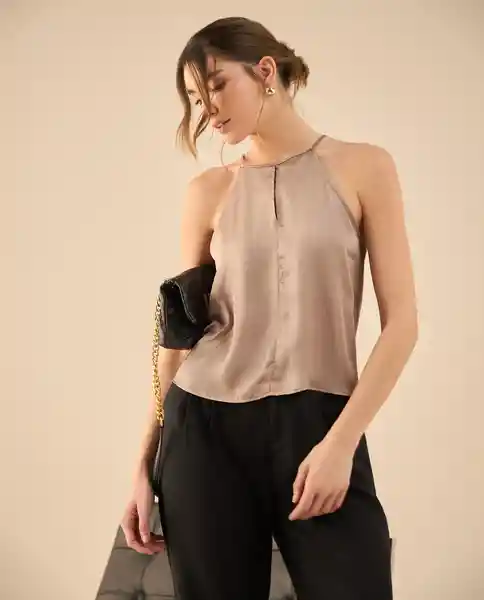 Camisa Twill Beige Medio Talla XS 412G007 Esprit
