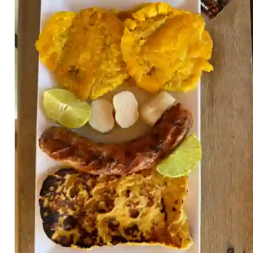 Chorizo + Queso Asado + Patacones