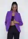 Blazer Americana Niza Morado Talla XS Mujer Mango