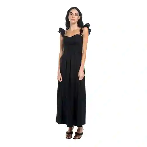 Vestido Largo Flora Negro Talla Xs