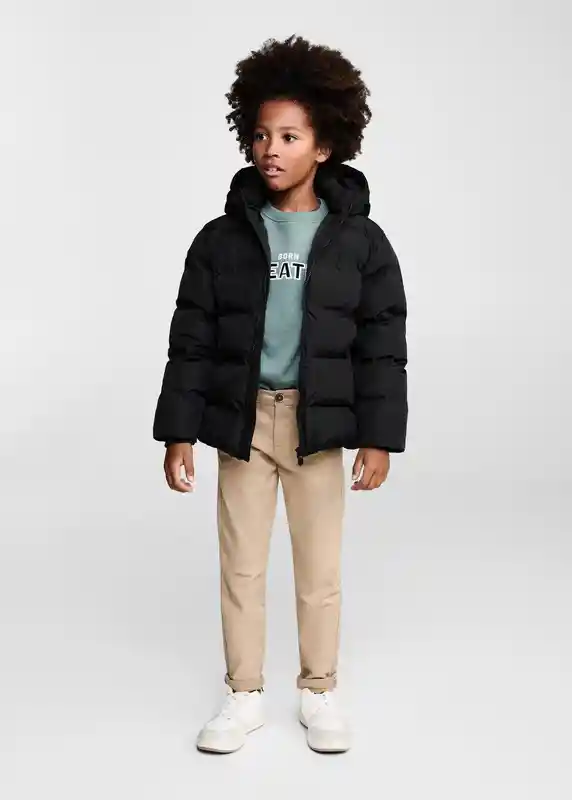 Chamarra Anorak Africa Negro Talla 09 Niños Mango