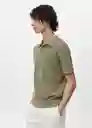 Camiseta Polo Pointele Verde Talla L Hombre Mango
