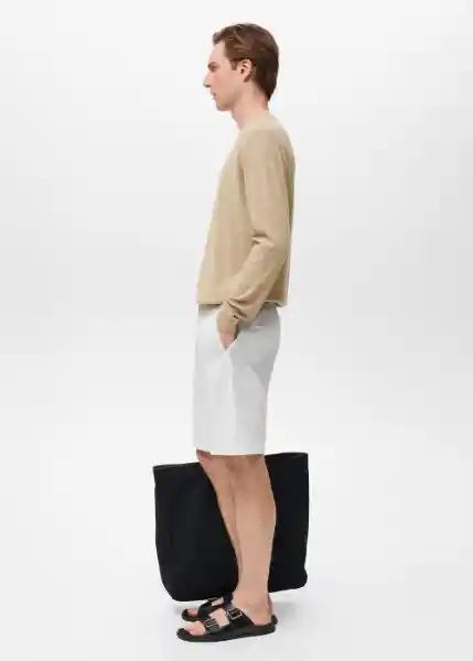 Jersey Avena Beige Talla S Hombre Mango