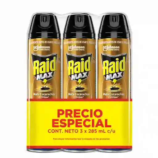 Raid Max Insecticida en Aerosol Mata Cucarachas y Chiripas