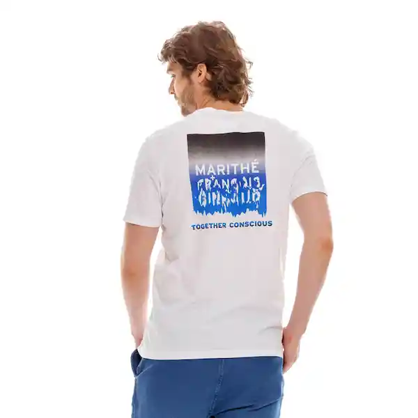 Marithé Francois Girbaud Camiseta Para Hombre Blanco Talla S