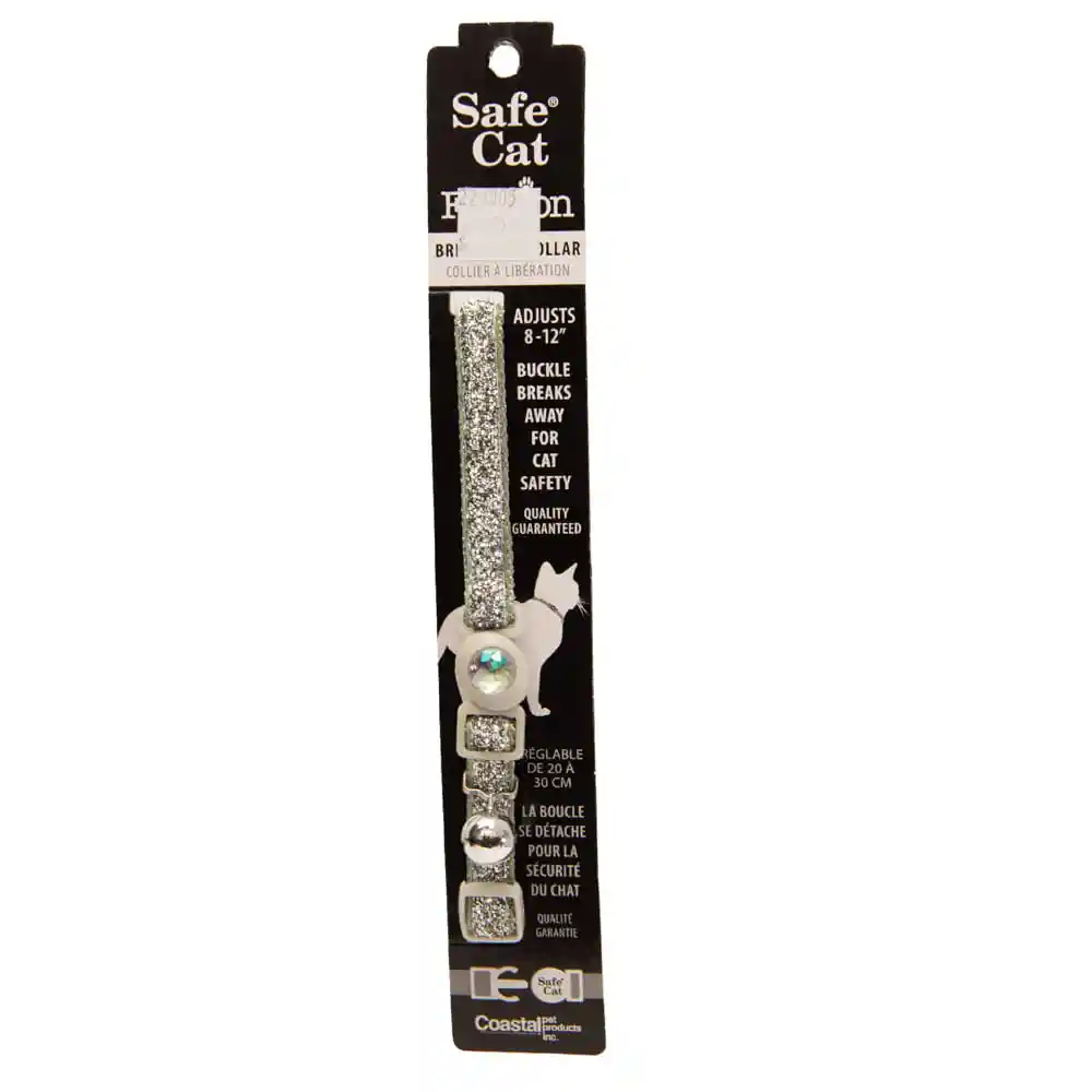 Pet Collar Para Gato Coastal Brillante Plateado