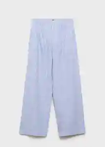 Pantalón Maneli Azul Talla 40 Mujer Mango