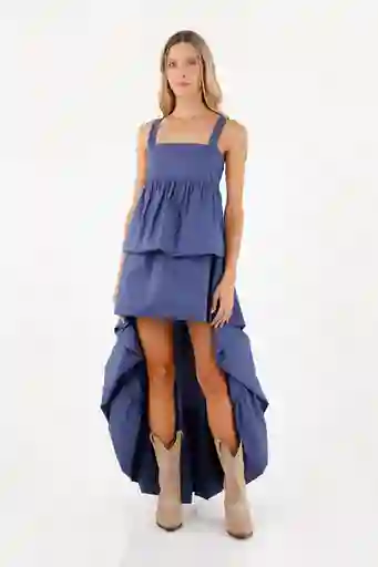 Vestido Largo Luvana Azul Talla 02 M