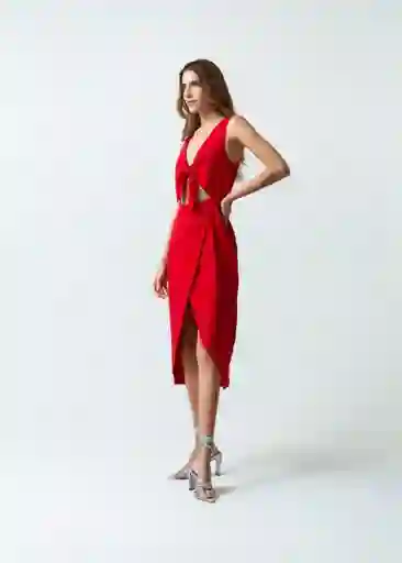 Vestido Molly Mujer Rojo Gobelino Talla S 471G304 Naf Naf