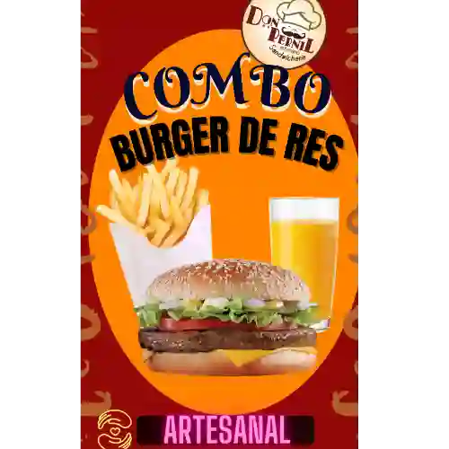 Combo Hamburguesa de Res