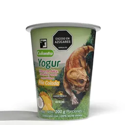 Yogur Entero Piña Colada Colanta Vaso x 200 g