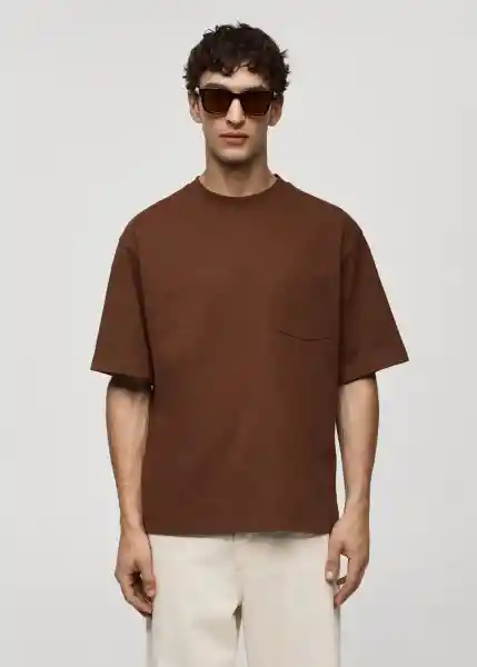 Camiseta Molina Marron Talla XS Hombre Mango