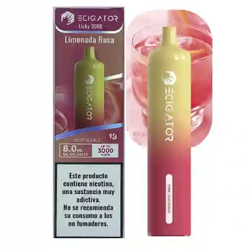 Ecigator Vapeador Limonada Rosa 3000 Puffs 5%