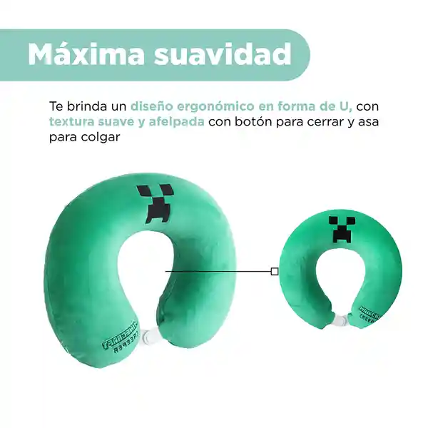 Almohada de Viaje Para el Cuello Espuma Minecraft Verde Miniso