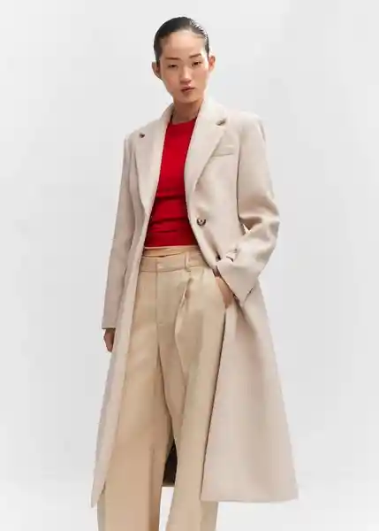 Abrigo Linda Beige Talla 24 Mujer Mango