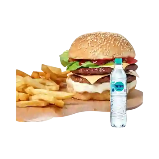 Combo Hamburguesa Doble + Brisa Sin Gas 600ML